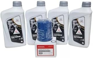 4 Litros de Óleo/Fluido para Motor Honda 10W30 + Filtro de óleo + Arruela do Dreno do Cárter